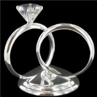 Silver Diamond Ring Cake Topper